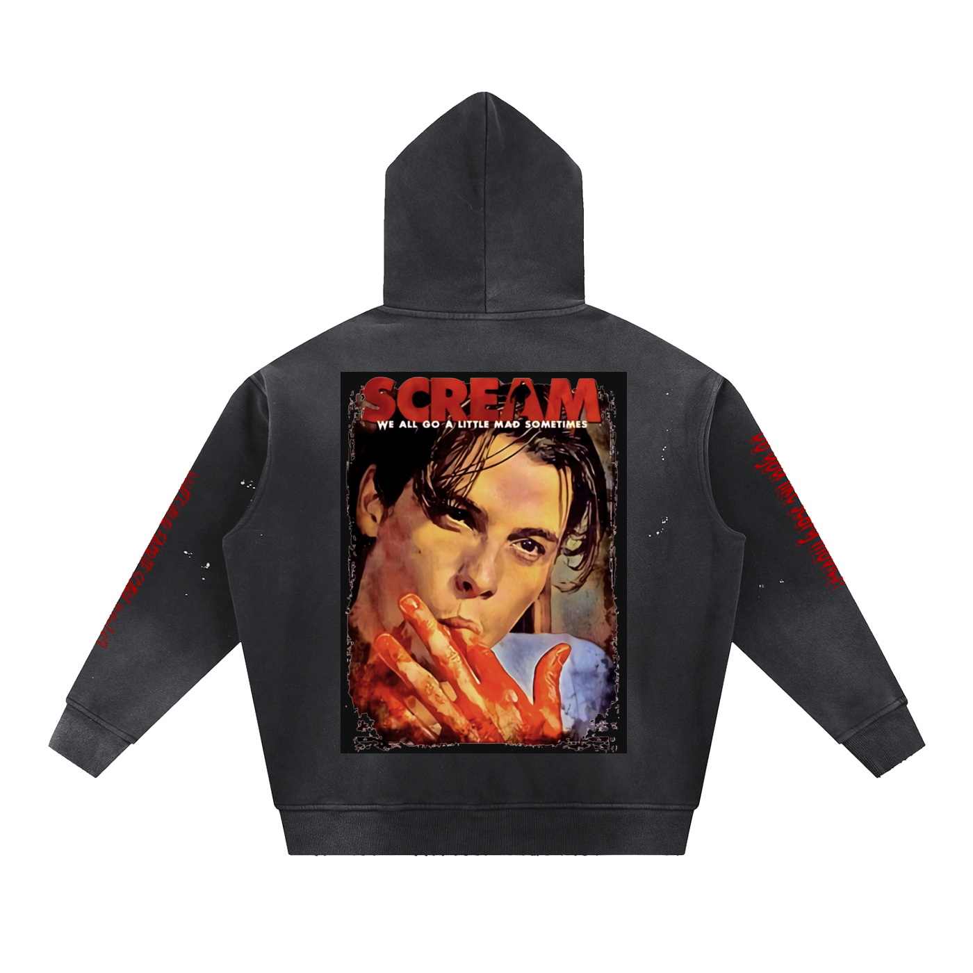 Vintage Washed Frayed Fleece Hoodie